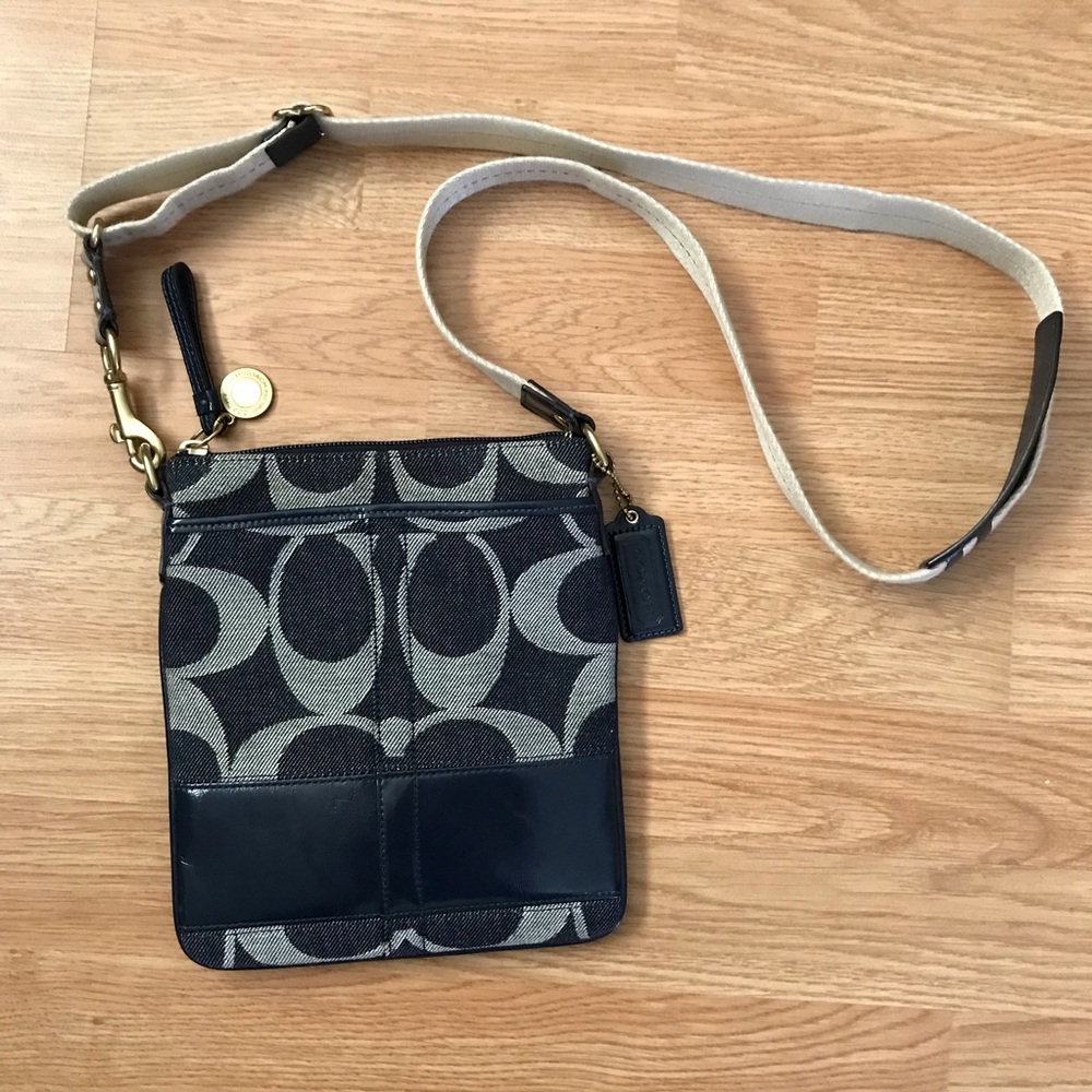 Coach Logo Denim Crossbody Bag